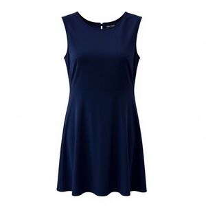 Lauren Ralph Lauren Navy Sleeveless A-Line Dress With Bow Accent